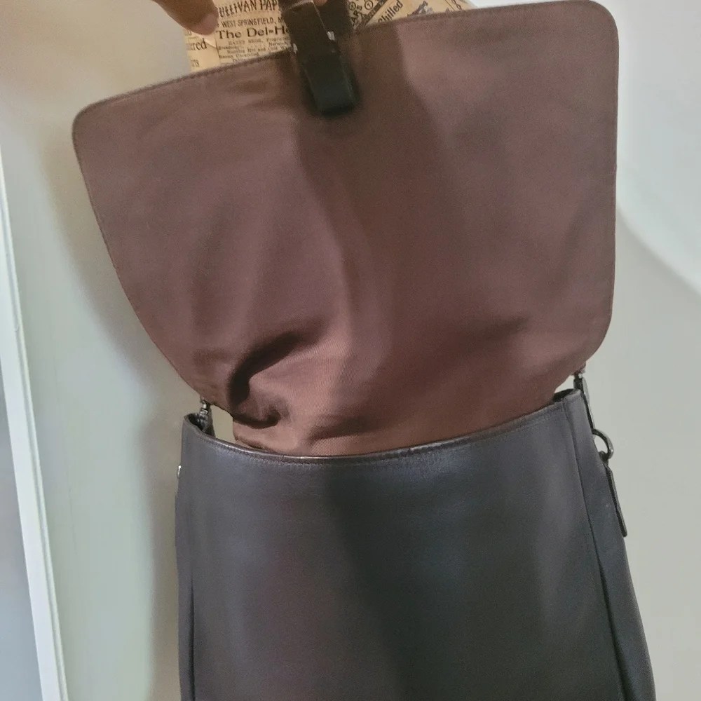 Rocha John Rocha Brown Leather Crossbody Messenger Bag